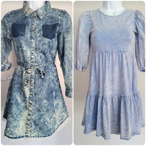 Two Blue Girl Dresses Dollhouse & Vylette Sizes 14-16 and Junior XS